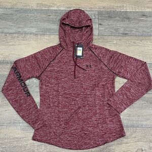 Under Armour Hooded Top New Size Medium Burgundy/Black